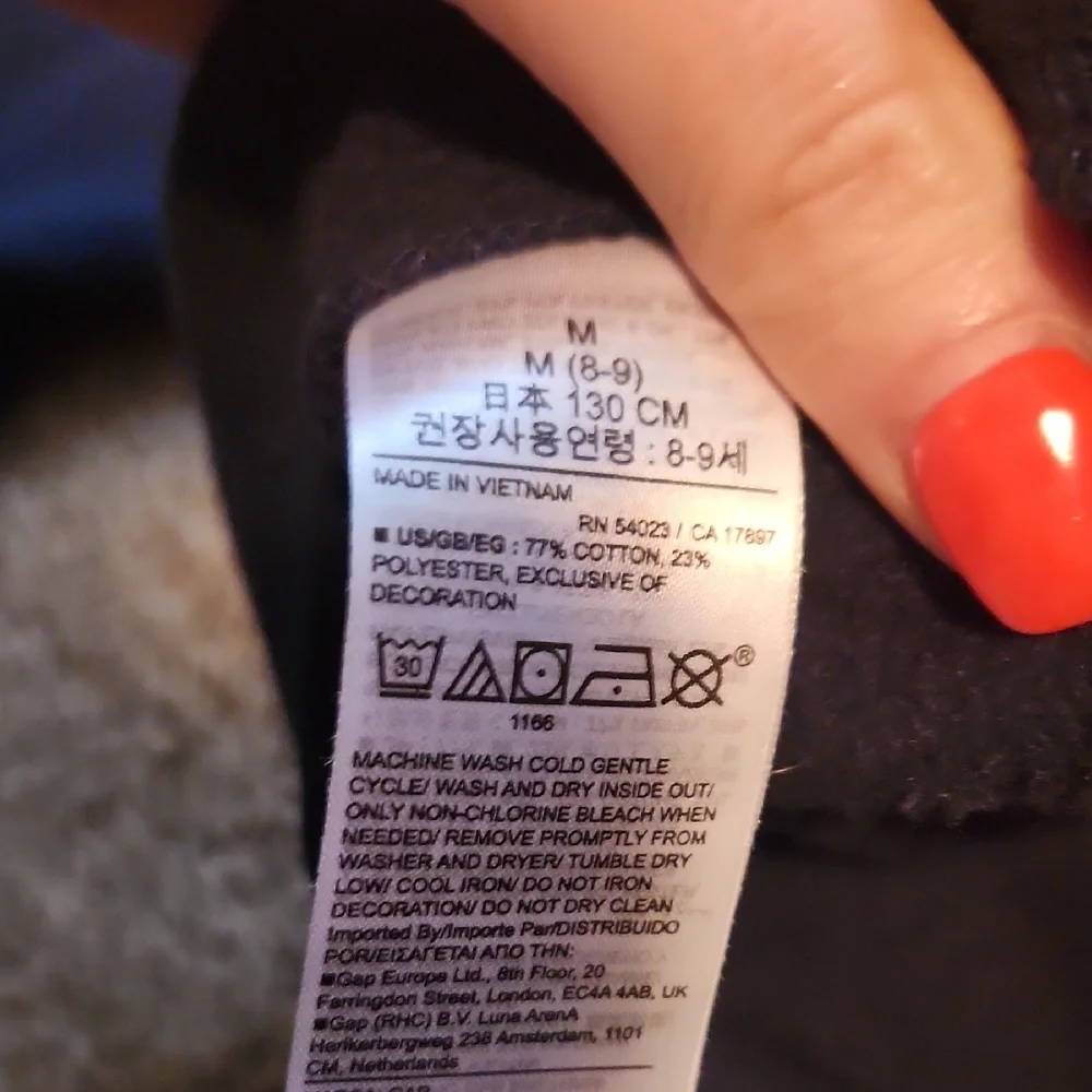 GAP Kids Dark Blue Hoodie with White Logo